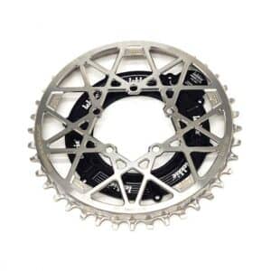Lekkie | 40T Edelstahl Kettenblatt und Motor Hülle Set für Bafang BBS01 BBS02 NEU - Silber-Schwarz