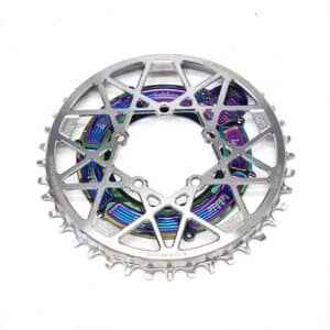 Lekkie | 40T Edelstahl Kettenblatt und Motor Hülle Set für Bafang BBS01 BBS02 NEU - Silber-Slick